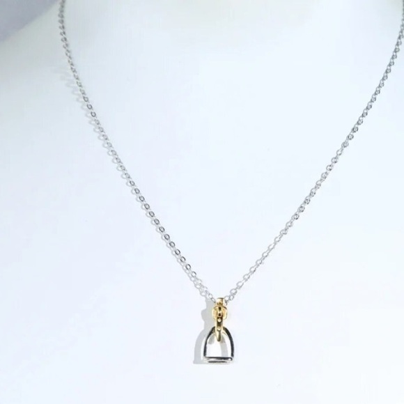 Sterling Silver Stirrup Pendant Necklace, Horse bit, Snaffle, D R… - Picture 10 of 13